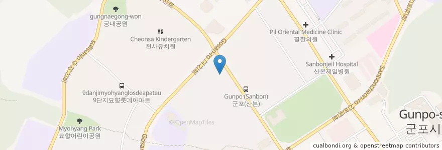 Mapa de ubicacion de 산본한솔치과의원 en Korea Selatan, Gyeonggi, 군포시, 광정동.