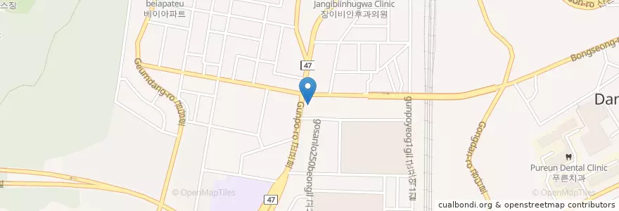 Mapa de ubicacion de 서울치과 en Zuid-Korea, Gyeonggi-Do, 군포시, 당동, 군포1동.