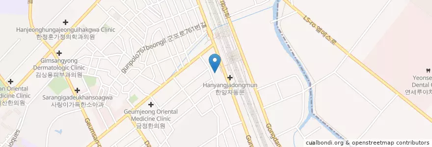 Mapa de ubicacion de 이치과의원 (I Dental Clinic) en Corea Del Sur, Gyeonggi, 군포시, 금정동, 산본1동.