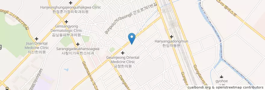 Mapa de ubicacion de 황가정의학과의원 en Республика Корея, Кёнгидо, 군포시, 산본1동.