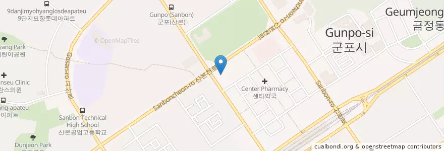 Mapa de ubicacion de 김성근내과의원 en 대한민국, 경기도, 군포시, 광정동.