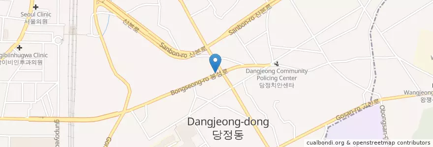 Mapa de ubicacion de 이민익의원 en Korea Selatan, Gyeonggi, 군포시, 군포1동.