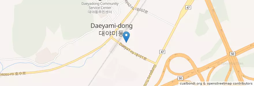 Mapa de ubicacion de 대야미중앙의원 en كوريا الجنوبية, 경기도, 군포시, 대야동.
