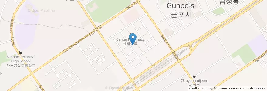 Mapa de ubicacion de 김안과의원 en 大韓民国, 京畿道, 軍浦市.