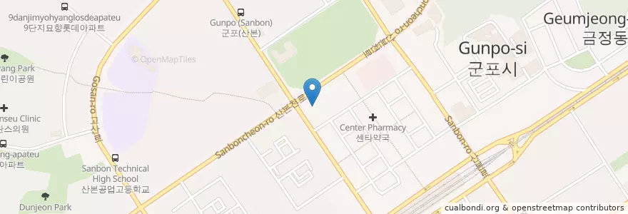 Mapa de ubicacion de 이재경소아과의원 en Республика Корея, Кёнгидо, 군포시, 광정동.