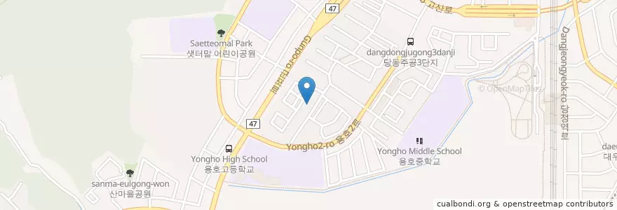 Mapa de ubicacion de 전소아과의원 en Corea Del Sur, Gyeonggi, 군포시, 당동, 군포2동.