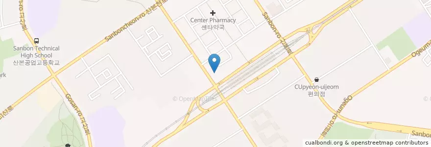 Mapa de ubicacion de 탑척추교정지압원 en Corée Du Sud, Gyeonggi, 군포시.