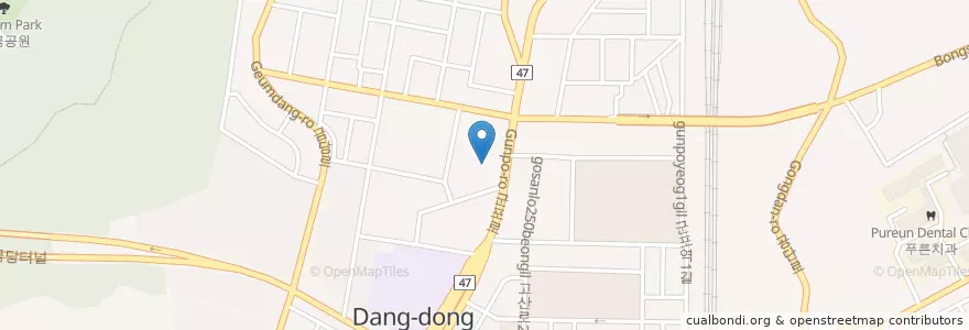 Mapa de ubicacion de 성심신경외과 en 大韓民国, 京畿道, 軍浦市, 당동, 군포1동.