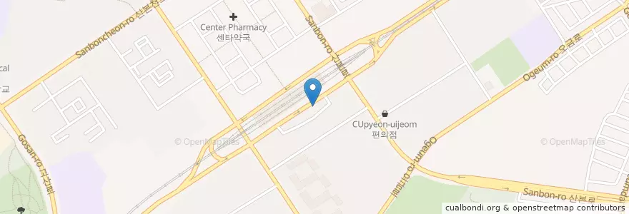 Mapa de ubicacion de Gimhanju Orthopedics Clinic en South Korea, Gyeonggi-Do, Gunpo-Si, Jaegung-Dong.