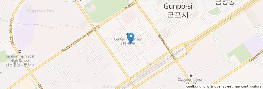 Mapa de ubicacion de 장성원이비인후과의원 en Coreia Do Sul, Gyeonggi, 군포시.