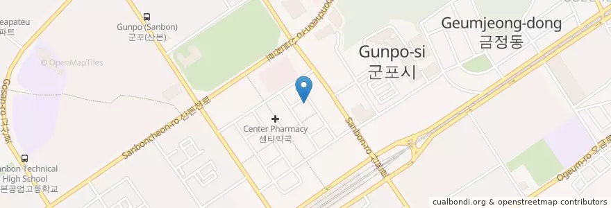 Mapa de ubicacion de 산본항외과의원 en South Korea, Gyeonggi-Do, Gunpo-Si.