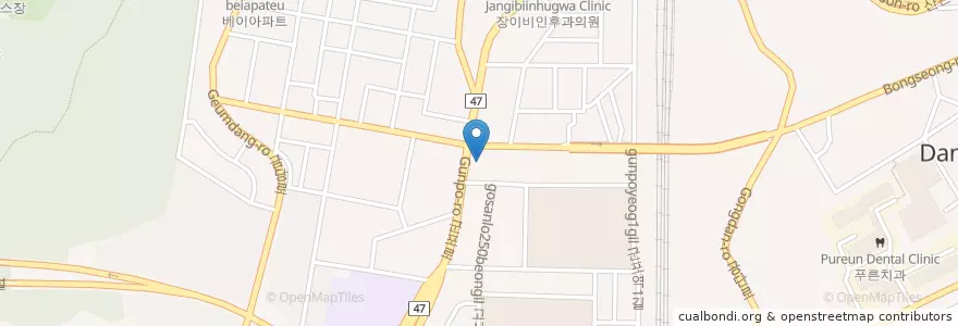Mapa de ubicacion de 늘푸른소아과의원 en Korea Selatan, Gyeonggi, 군포시, 당동, 군포1동.