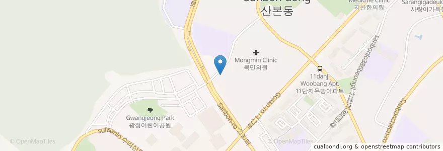 Mapa de ubicacion de 목민의원 en 大韓民国, 京畿道, 軍浦市, 산본2동, 광정동.
