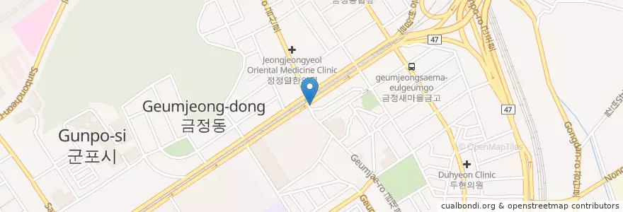Mapa de ubicacion de 성모의원 en Corea Del Sud, Gyeonggi, 군포시, 금정동.