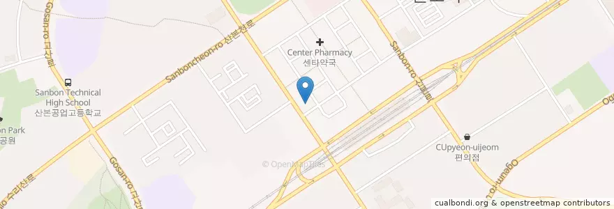 Mapa de ubicacion de 산본경희한의원 en South Korea, Gyeonggi-Do, Gunpo-Si.
