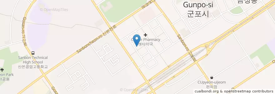 Mapa de ubicacion de 다올한의원 en 大韓民国, 京畿道, 軍浦市.