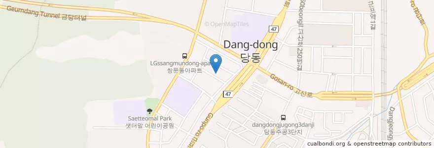 Mapa de ubicacion de 군포효림요양병원 en Республика Корея, Кёнгидо, 군포시, 당동, 군포2동.