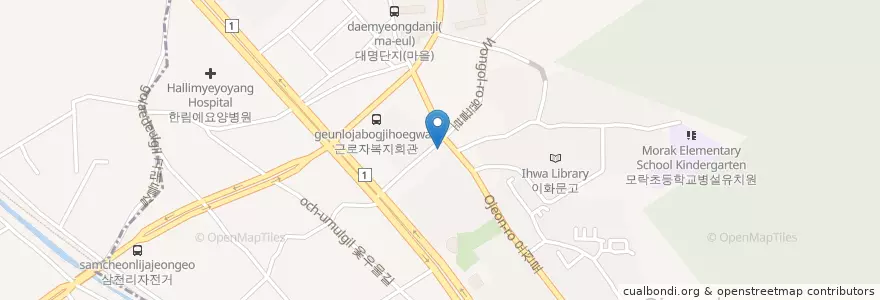 Mapa de ubicacion de 하이키한의원 의왕점 en 대한민국, 경기도, 의왕시, 오전동.