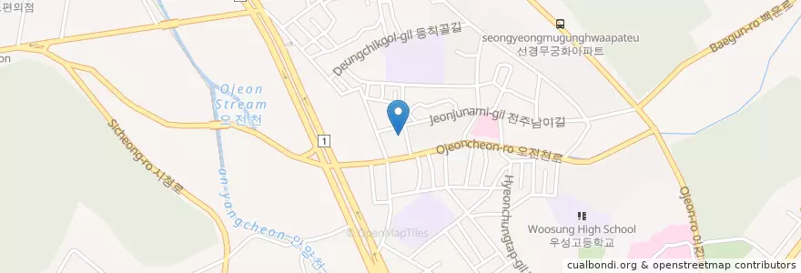Mapa de ubicacion de 오남휴외과 en 大韓民国, 京畿道, 義王市.