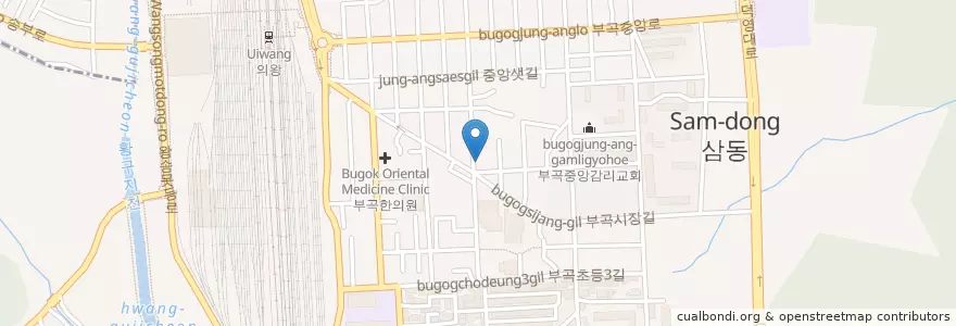 Mapa de ubicacion de 삼세한의원 en Güney Kore, 경기도, 의왕시, 부곡동.
