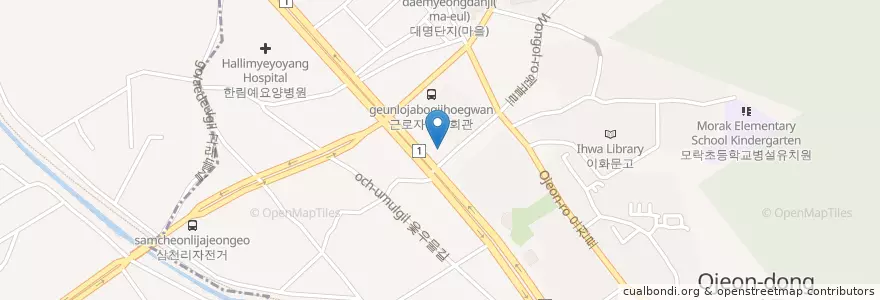 Mapa de ubicacion de Ihwa Oriental Medicine Clinic en South Korea, Gyeonggi-Do, Uiwang-Si, Ojeon-Dong.