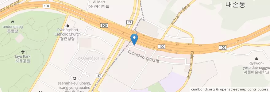 Mapa de ubicacion de 현대한의원 en Korea Selatan, Gyeonggi, 안양시, 의왕시, 내손1동, 동안구.