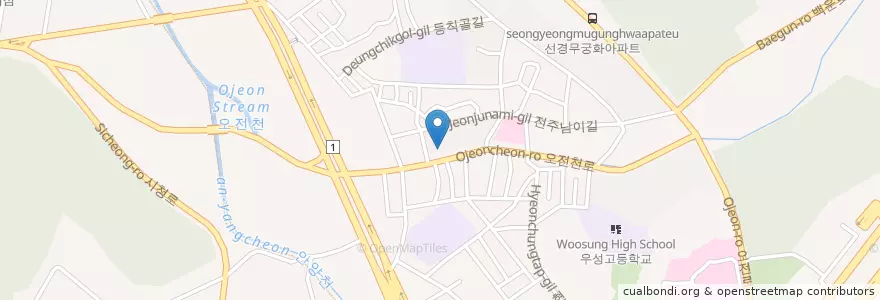 Mapa de ubicacion de 브링웰피자고천점 en Südkorea, Gyeonggi-Do, 의왕시.