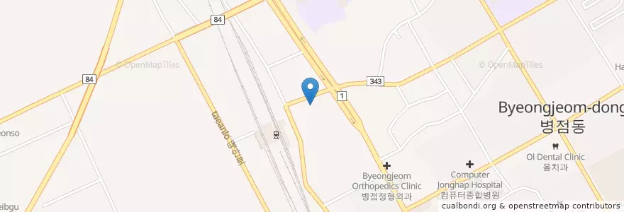 Mapa de ubicacion de 병점연합치과 en 대한민국, 경기도, 화성시.