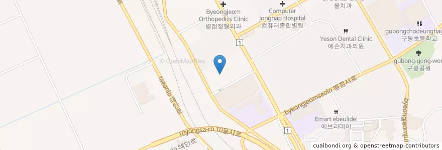 Mapa de ubicacion de 비앤이치과 en 대한민국, 경기도, 화성시.