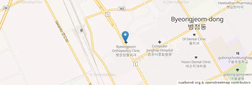 Mapa de ubicacion de 병점정형외과 en Республика Корея, Кёнгидо, 화성시.
