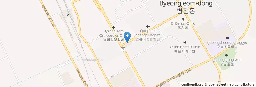 Mapa de ubicacion de 바른정형외과 en Coreia Do Sul, Gyeonggi, 화성시.