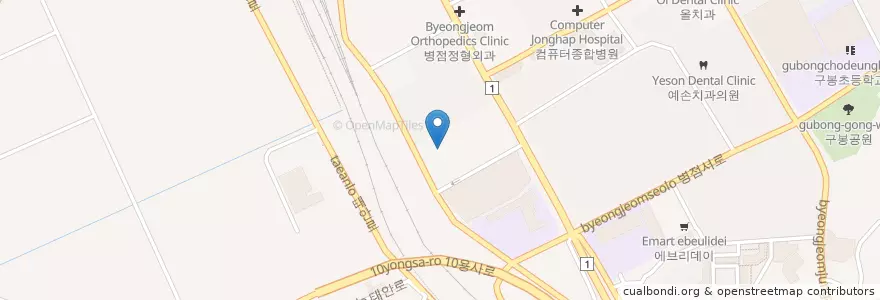 Mapa de ubicacion de 굿모닝소아과 en Güney Kore, 경기도, 화성시.