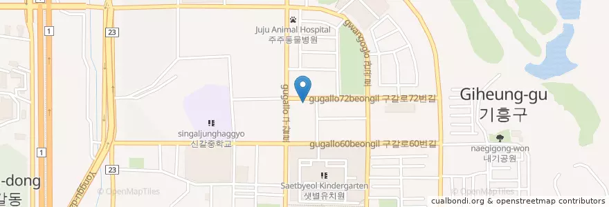 Mapa de ubicacion de 구갈서울안과 en Corea Del Sur, Gyeonggi, 용인시, 기흥구.