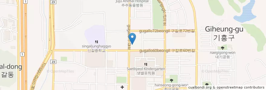 Mapa de ubicacion de 오래이비인후과 en Республика Корея, Кёнгидо, 용인시, 기흥구.