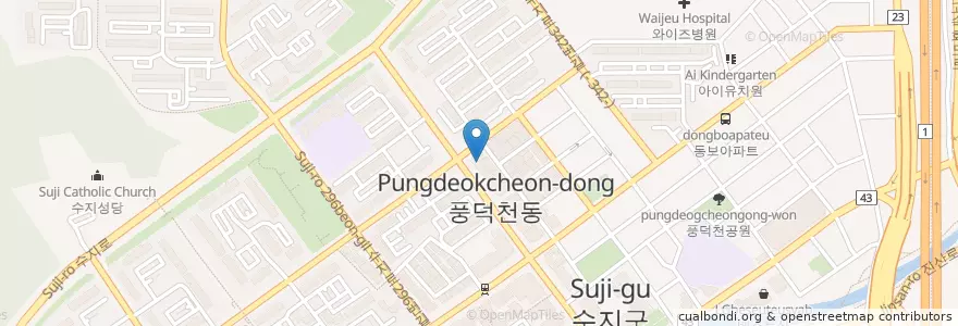 Mapa de ubicacion de 김종화푸른소아과 en Республика Корея, Кёнгидо, 용인시, 수지구.