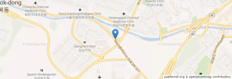 Mapa de ubicacion de 미시간피부과 en کره جنوبی, گیونگی-دو, 용인시, 수지구.