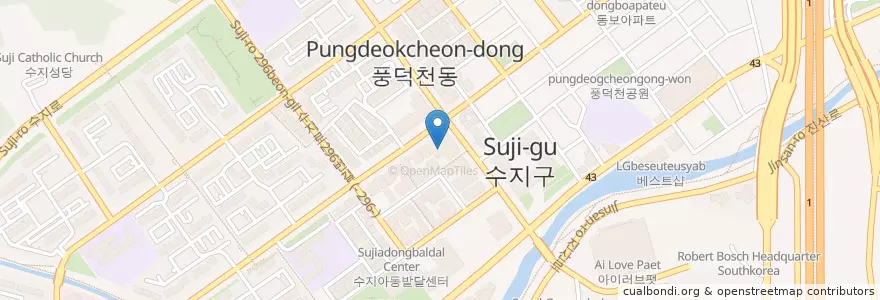 Mapa de ubicacion de 맑은신경과 en 대한민국, 경기도, 용인시, 수지구.