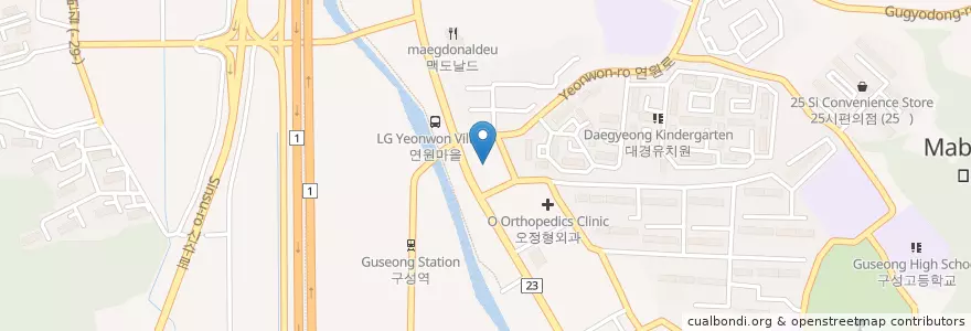 Mapa de ubicacion de 주신환안과의원 en Südkorea, Gyeonggi-Do, 용인시, 기흥구.