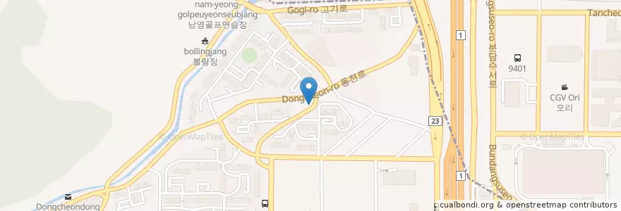 Mapa de ubicacion de 뉴욕치과의원 동천점 en Korea Selatan, Gyeonggi, 용인시.