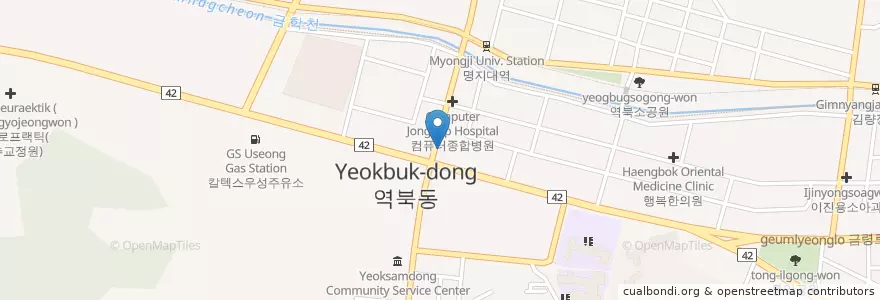 Mapa de ubicacion de 이안한의원 en Zuid-Korea, Gyeonggi-Do, 용인시, 처인구.