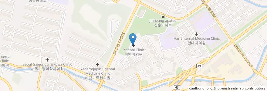 Mapa de ubicacion de 피앤비의원 en Corea Del Sud, Gyeonggi, 용인시, 수지구.