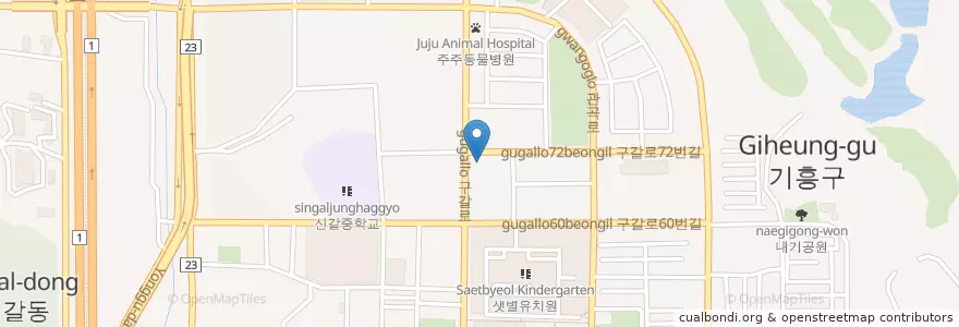 Mapa de ubicacion de 연세화이트치과 (Yeonse White Dental Clinic) en 韩国/南韓, 京畿道, 龙仁市, 器興區.