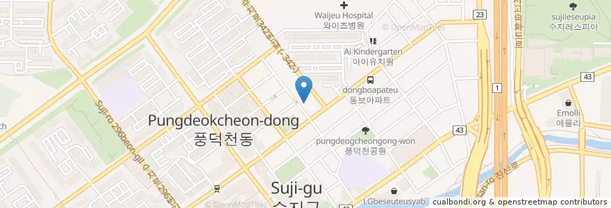 Mapa de ubicacion de 현대치과의원 en Республика Корея, Кёнгидо, 용인시, 수지구.