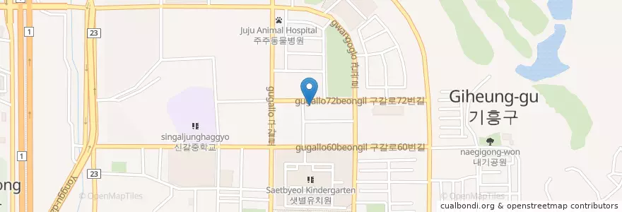 Mapa de ubicacion de 굿모닝플러스치과 (Good Morning Plus Dental Clinic) en 韩国/南韓, 京畿道, 龙仁市, 器興區.