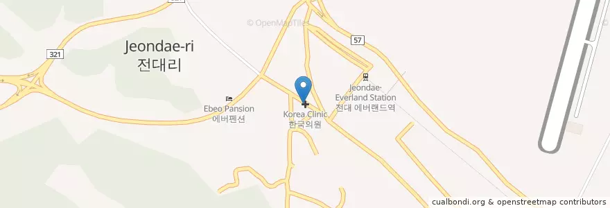 Mapa de ubicacion de 전대연세치과의원 en Güney Kore, 경기도, 용인시, 처인구.