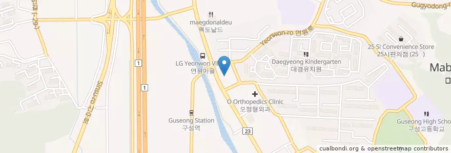 Mapa de ubicacion de 조이치과 (Joi Dental Clinic) en Güney Kore, 경기도, 용인시, 기흥구.