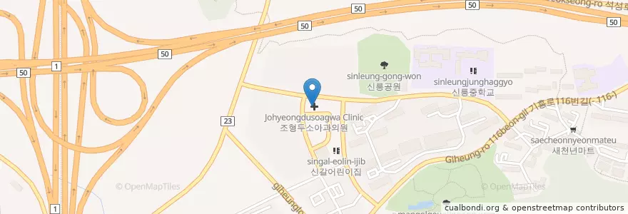 Mapa de ubicacion de 미푸른치과의원 (Mipureun Dental Clinic) en Corea Del Sud, Gyeonggi, 용인시, 기흥구.