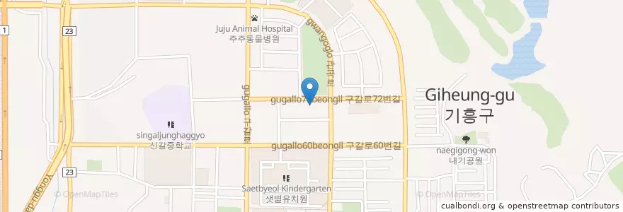 Mapa de ubicacion de Bubu Dental Clinic en South Korea, Gyeonggi-Do, Yongin-Si, 기흥구.
