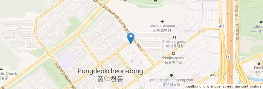 Mapa de ubicacion de 임태준치과 en کره جنوبی, گیونگی-دو, 용인시, 수지구.