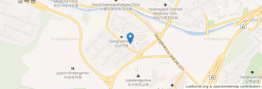 Mapa de ubicacion de 빌리지연세치과의원 en Zuid-Korea, Gyeonggi-Do, 용인시, 수지구.